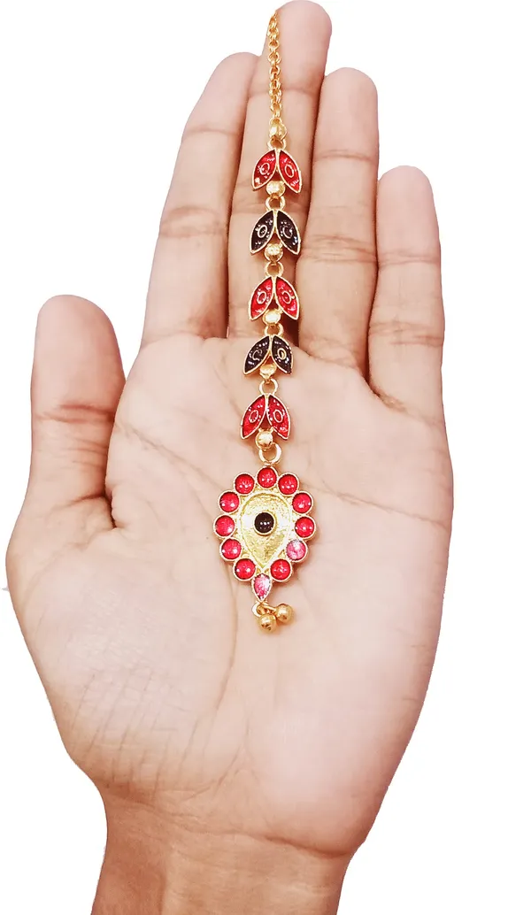 Assamese_Copper_Red_Black_Maang_Tikka_For_Women_&_Girl